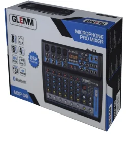 GLEMM - MXP 08 AUDIO, Mixer microfonico 8 canali - Nero