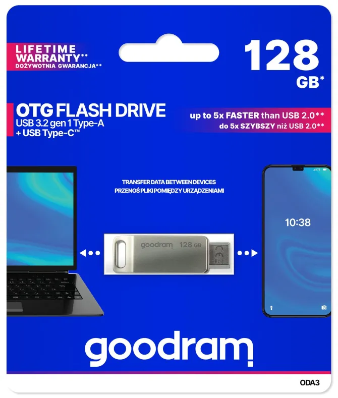 GoodRAM DUALDRIVE OTG 128GB USB 3.2 + type C - ODA3-1280S0R11