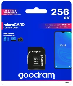 Goodram 256GB Scheda MicroSD Goodram + Adattatore [SFGODMD256M1AA1]