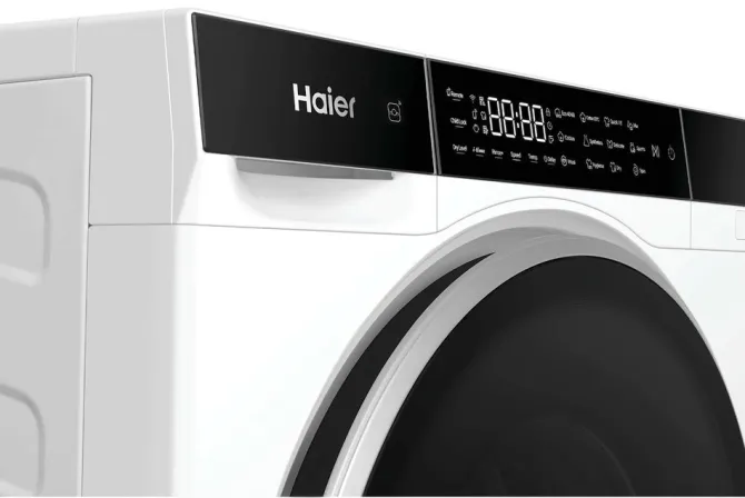Haier Minidrum, Lavasciuga Compatta 5+2,5 KG, Classe A, 1200 giri, Bianco, AI PowerDrive, Refresh, Wi-Fi, HWD50-BP12307U-S
