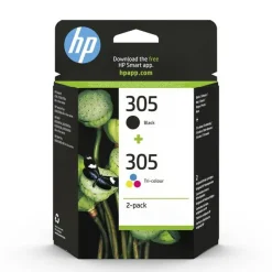 HP 305 2-Pack Tri-color/Black Original Ink Cartridge cartuccia d'inchiostro 2 pz Originale