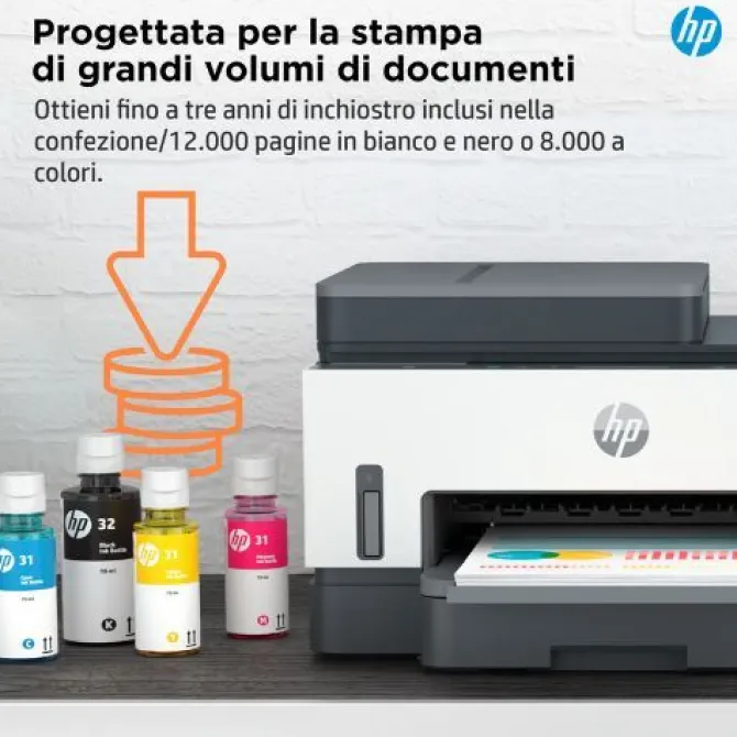 HP - Smart Tank Stampante multifunzione 7005, Color, Stampante per Stampa, scansione, copia, wireless, scansione verso PDF