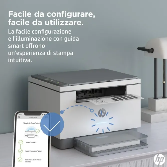 HP - Stampante Multifunzione 3 in 1 LASERJET M234DW - Bianca, Grigia