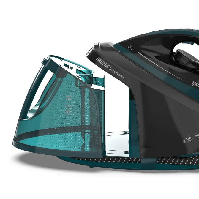 Imetec Smartvapor Ferro da Stiro Generatore di Vapore, Vapore 2 volte più potente, Fino a 6,0 Bar Pump, 2400 W, Colpo di vapore da 350 g, Piastra Flui