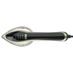 Imetec Steam Easy, ferro da stiro portatile verticale, stira in verticale e orizzontale, piastra ceramica, tripla regolazione di vapore e temperatura, display digitale, pronto in 30, 1200 Watt
