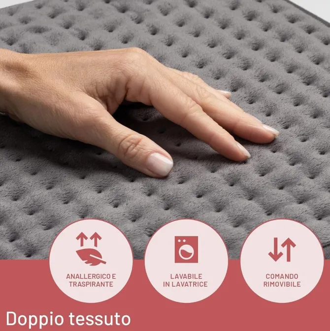 Imetec Termoforo Extra Large Intellisense XL per schiena e gambe, 38x50 cm, 5 temperature, Riscaldamento rapido