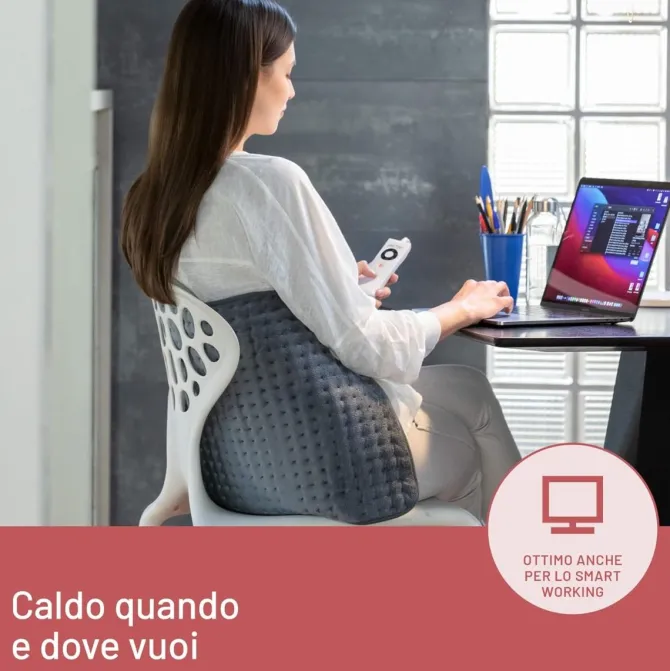 Imetec Termoforo Extra Large Intellisense XL per schiena e gambe, 38x50 cm, 5 temperature, Riscaldamento rapido
