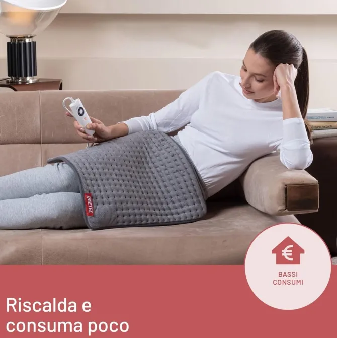 Imetec Termoforo Extra Large Intellisense XL per schiena e gambe, 38x50 cm, 5 temperature, Riscaldamento rapido