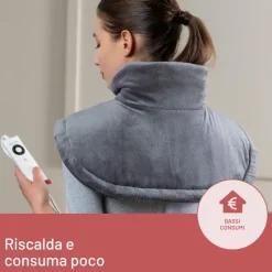 Imetec Termoforo Intellisense Cervical per cervicale e spalle, 47x52 cm, 5 temperature, Riscaldamento rapido