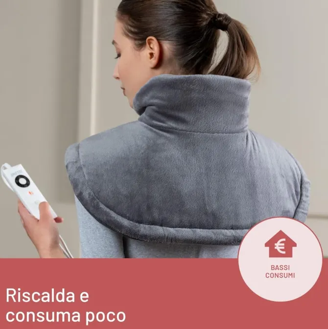 Imetec Termoforo Intellisense Cervical per cervicale e spalle, 47x52 cm, 5 temperature, Riscaldamento rapido