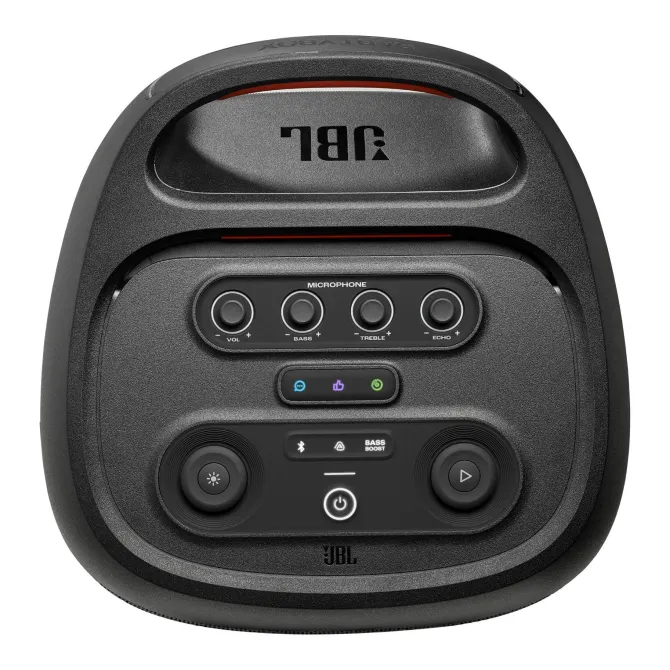 JBL PartyBox 720 Cassa Party Bluetooth Wireless con Gioco di Luci Dinamico, Autonomia di 15 Ore, Resistenza IPX4, JBL Pro Sound e Connessione Multi-speaker Auracast, Nero
