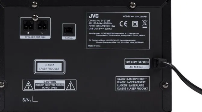 JVC Set Microsistema Audio da Casa UX-C25DAB 14W Nero