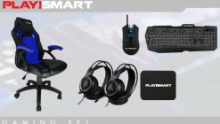 Kit Poltrona Gaming Go Smart con Sedia in ecopelle Mouse Tastiera Cuffie