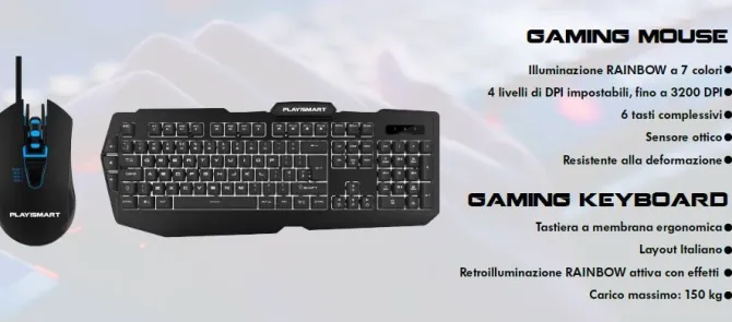 Kit Poltrona Gaming Go Smart con Sedia in ecopelle Mouse Tastiera Cuffie