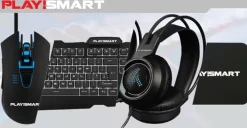 Kit Poltrona Gaming Go Smart con Sedia in ecopelle Mouse Tastiera Cuffie