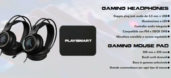 Kit Poltrona Gaming Go Smart con Sedia in ecopelle Mouse Tastiera Cuffie