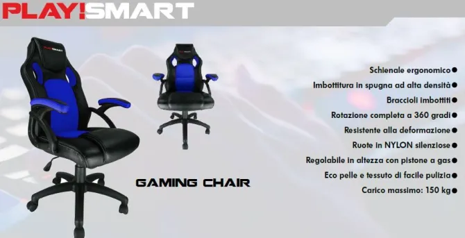 Kit Poltrona Gaming Go Smart con Sedia in ecopelle Mouse Tastiera Cuffie