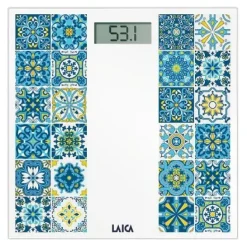 LAICA PS1083B Pesapersone elettronico, max 180 kg, Mediterranean Breeze - White/Blue