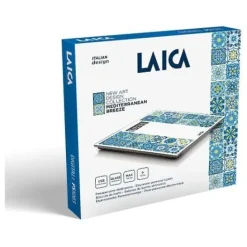 LAICA PS1083B Pesapersone elettronico, max 180 kg, Mediterranean Breeze - White/Blue