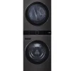 LG WashTower Colonna Bucato 17/16 Kg AI DD | Classe E/D | Pannello unificato, TurboWash360,Pompa di calore Nera