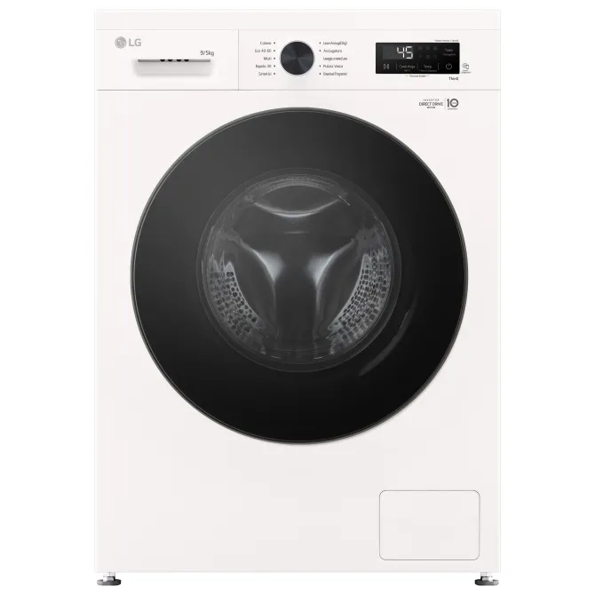 LG W4NX1095NWB Lavasciuga 9/5kg Serie X1, Classe A/E, 6 Motion Direct Drive, Wi-Fi, 1400 giri, Allergy Care, Bianca