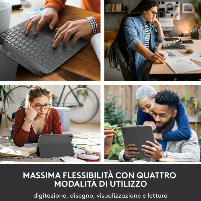 Logitech Combo Touch Grigio Smart Connector QWERTY Italiano