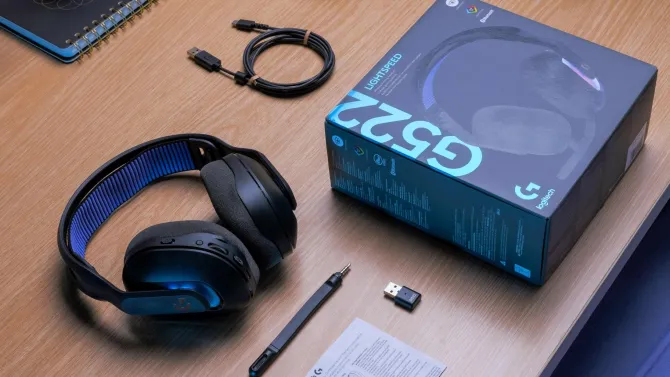 LOGITECH - G522 LIGHTSPEED Cuffie a padiglione con controllo volume, USB, Bluetooth 5.3, mute control, Headband - Nero