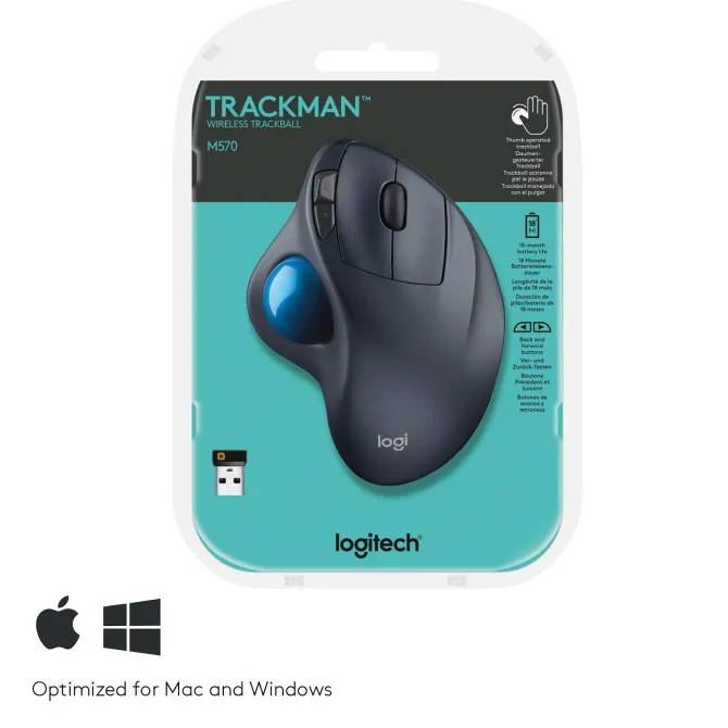 Logitech M570 Trackball Wireless – Comfort ergonomico e autonomia 18 mesi