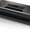 MACOM, Macchina Sottovuoto Professionale - Doppia Pompa di Aspirazione, 2 Barre Saldanti e Portarotolo Integrato, Struttura in Acciaio Brunito con Display LCD - Forever Fresh VAC8090