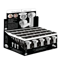 MACOM - Mini ventilatore portatile ICE FAN nebulizzatore, 162 mm, batteria al litio da 2000mAh, Ricarica USB-C,