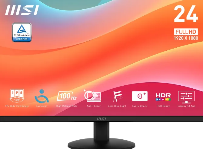 MSI Pro MP242L Monitor PC 60,5 cm (23.8") 1920 x 1080 Pixel Full HD LCD Nero