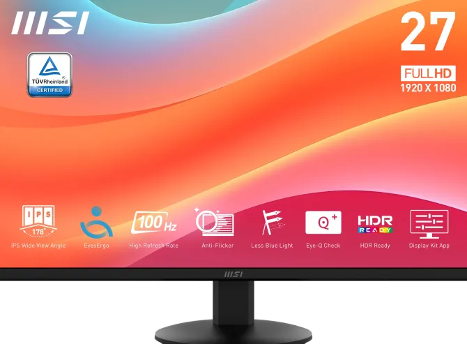 MSI Pro MP272L Monitor PC 68,6 cm (27") 1920 x 1080 Pixel Full HD LED Nero