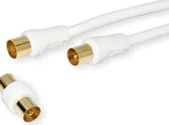 NVS Cavo antenna hi-quality - spina / presa + 1 adattatore m/m - l. 5 mt.