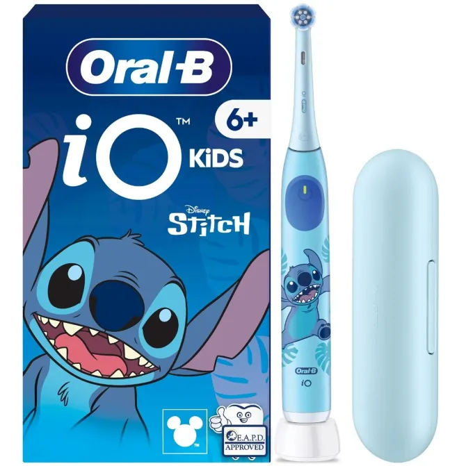 Oral-B iO Kids Disney Stitch with Travel Case Bambino Spazzolino rotante Blu