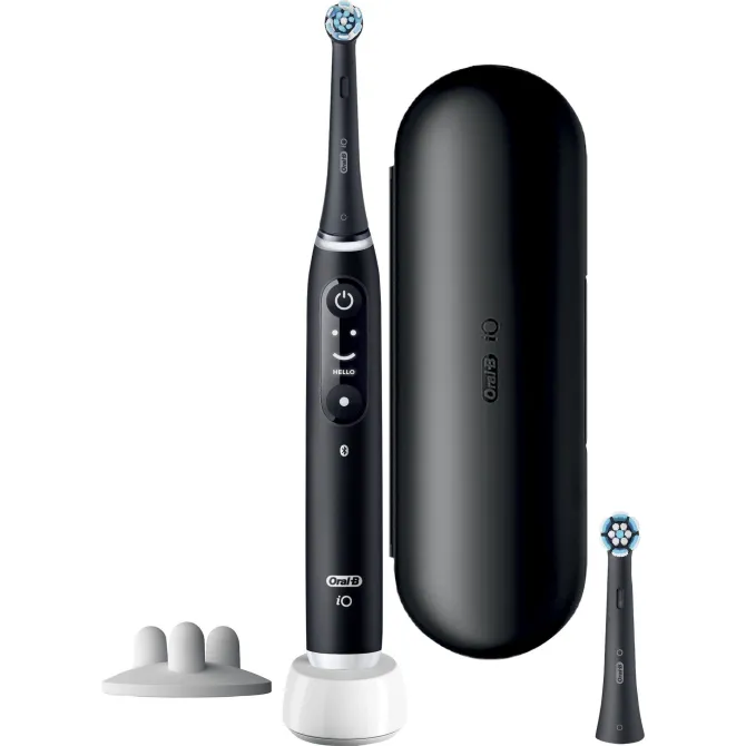 Oral-B iO Spazzolino Elettrico Avanzato iO iO6, 5 velocità, 2 testine di ricambio - sensore di pressione intelligente