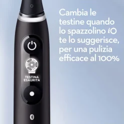 Oral-B iO Spazzolino Elettrico Avanzato iO iO6, 5 velocità, 2 testine di ricambio - sensore di pressione intelligente