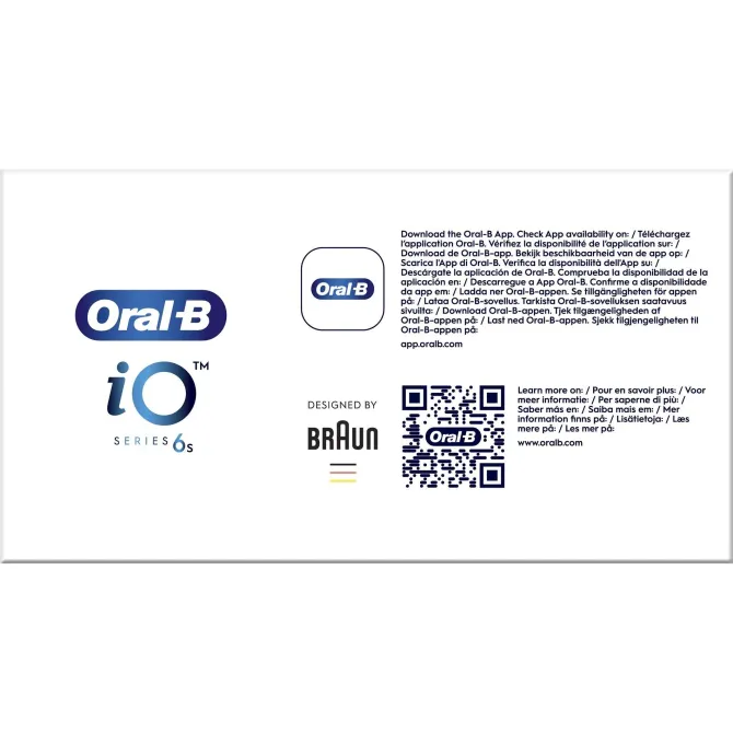 Oral-B iO Spazzolino Elettrico Avanzato iO iO6, 5 velocità, 2 testine di ricambio - sensore di pressione intelligente