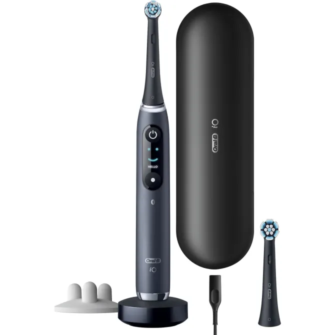 Oral-B iO Spazzolino Elettrico Ricaricabile 9S Nero, 2 Testine, 1 Custodia Da Viaggio Ricaricabile