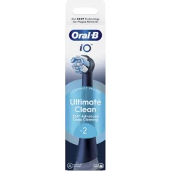 ORAL-B - OB PW REFILL ULTIMATE CLEAN BLACK X2CT, Testine Rotonde Originali, per Gengive Sensibili, 2 Testine - Nero