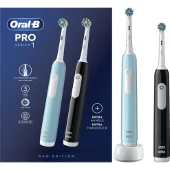 Oral B Set 2 Spazzolino Elettrico Rotante Oscillante Nero/Turchese PRO1CRSDUO