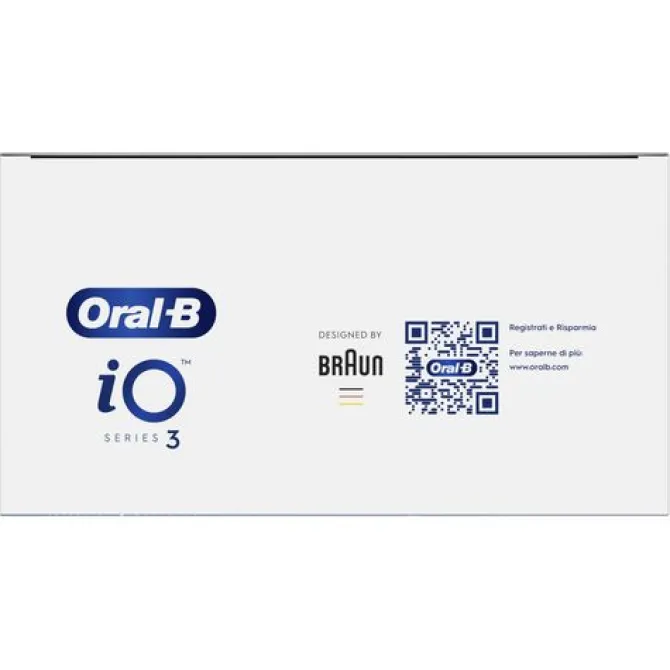 Oral-B Spazzolino Elettrico Ricaricabile iO 3 Nero, 1 Testina Di Ricambio, 1 Custodia Da Viaggio