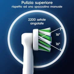Oral-B Testina Di Ricambio PRO Cross Action Bianca, Confezione Da 10 Testine