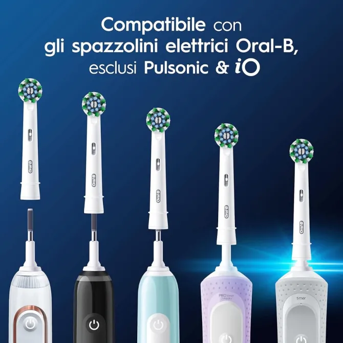 Oral-B Testina Di Ricambio PRO Cross Action Bianca, Confezione Da 10 Testine
