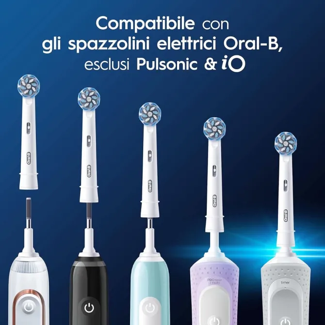 Oral-B Testina Di Ricambio PRO Sensitive Clean Bianca, Confezione Da 10 Testine