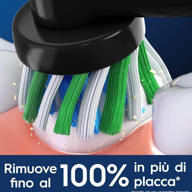 Oral-B Testine di Ricambio Pro, Cross Action, Nere, 10 Ricambi - 10 Testine di Ricambio per Spazzolino Elettrico, Autentiche, Setole Angolate che si Adattano a ogni Dente per una Pulizia Profonda