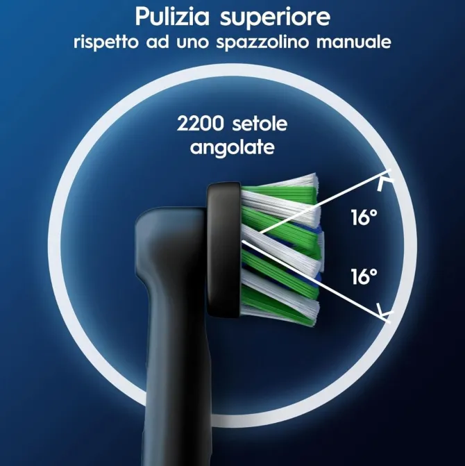 Oral-B Testine di Ricambio Pro, Cross Action, Nere, 10 Ricambi - 10 Testine di Ricambio per Spazzolino Elettrico, Autentiche, Setole Angolate che si Adattano a ogni Dente per una Pulizia Profonda