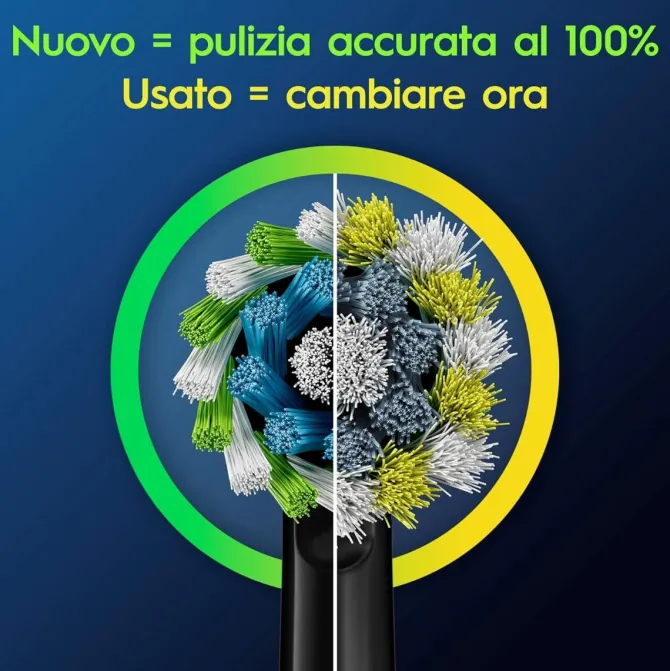 Oral-B Testine di Ricambio Pro, Cross Action, Nere, 10 Ricambi - 10 Testine di Ricambio per Spazzolino Elettrico, Autentiche, Setole Angolate che si Adattano a ogni Dente per una Pulizia Profonda