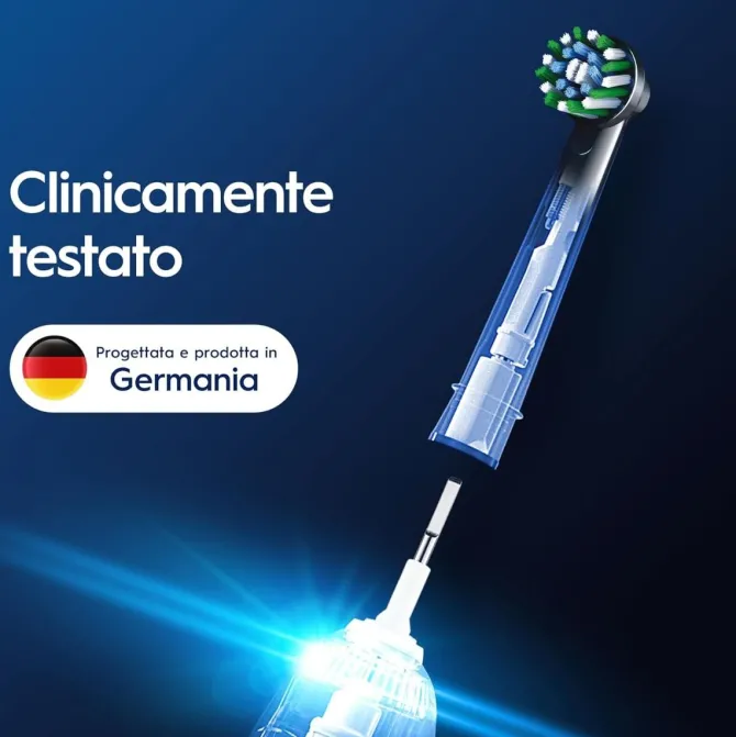 Oral-B Testine di Ricambio Pro, Cross Action, Nere, 10 Ricambi - 10 Testine di Ricambio per Spazzolino Elettrico, Autentiche, Setole Angolate che si Adattano a ogni Dente per una Pulizia Profonda