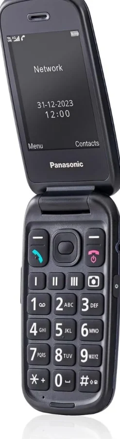 Panasonic KX-TU550EXC Telefono 4G Cellulare Essenziale per Anziani a Conchiglia, Fotocamera da 1.2MP, Telefono per Anziani con Schermo Grande da 2.8