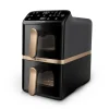 Philips Serie 4000 Airfryer doppio cestello Verticale, Friggitrice ad aria da 10L, 13 metodi di cottura, Rivestimento ceramica PFAS Free, Pulizia in lavastoviglie, App ricette, NA462/70